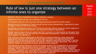 Rule of law is just one strategy between an
infinite ones to organize
• However, there is a multitude of ways to organize ...