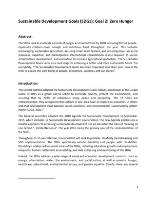 Report on Sustainable Development Goals (SDGs); Goal 2: Zero Hunger | DOCX