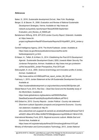 Sustainable Development in Jordan: A Case Study | PDF