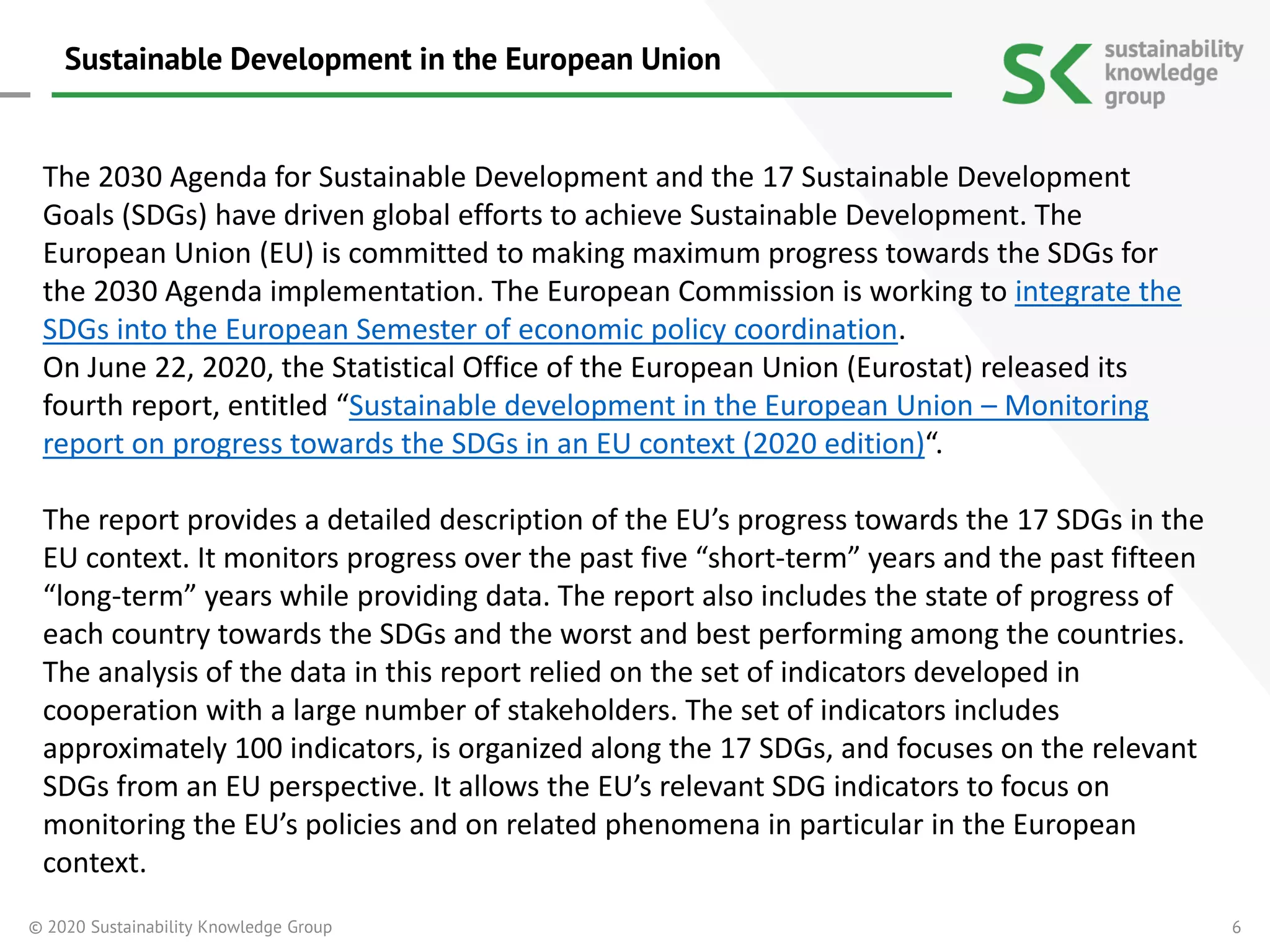 Sustainable Development in the European Union | PDF