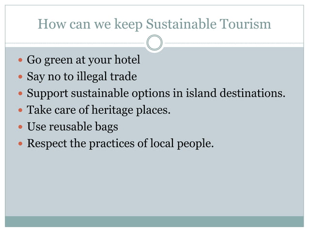 Sustainable Development in Tourism and Hospitality Industry | PPTX