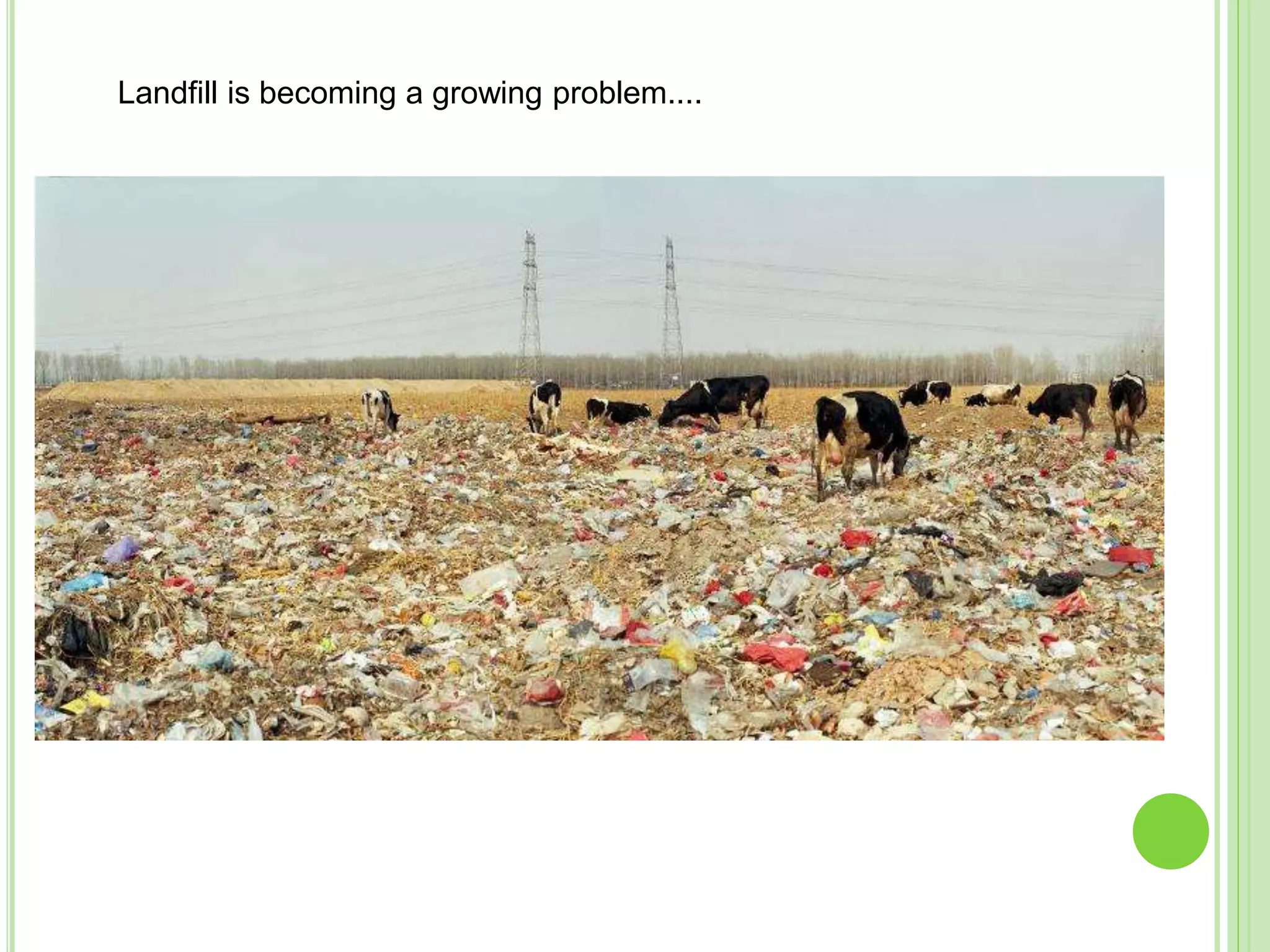 Landfill is becoming a growing problem....
 