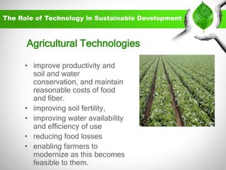 Sustainable development & the role of technology | PPSX