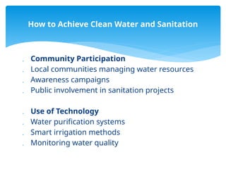 Achieving Sustainable Development Goal 6: Clean Water and Sanitation ...