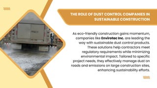Sustainable Dust Control Solutions for Environmentally Friendly ...