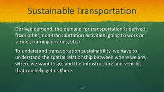 Sustainable energy and transportation | PPTX