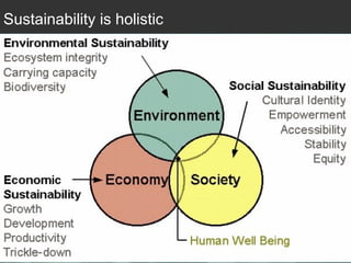 Sustainability is holistic 