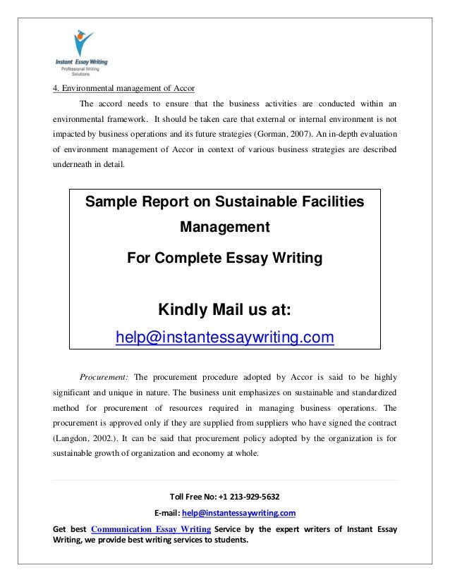 Essay facility management