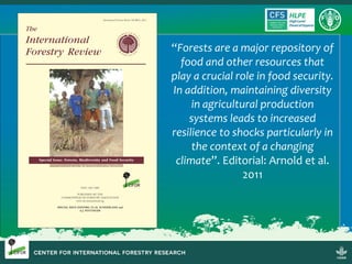 Sustainable Forestry for Food Security and Nutrition: FTA for better food systems and improved nutrition: Needs of Stakeholders and priorities for research
