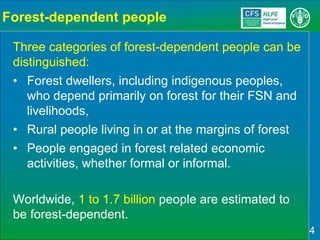 Sustainable Forestry for Food Security and Nutrition: FTA for better food systems and improved nutrition: Needs of Stakeholders and priorities for research