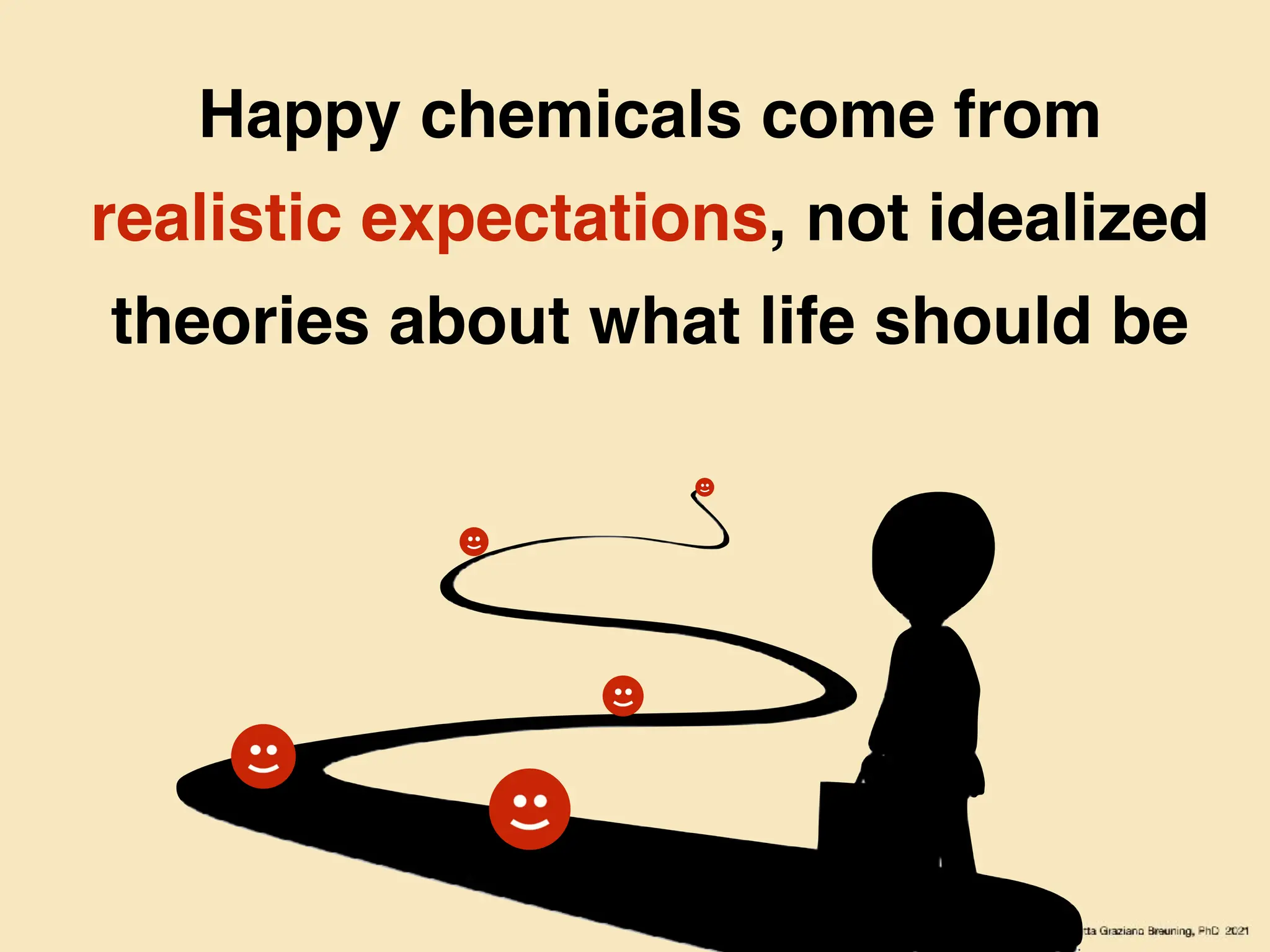 Happy chemicals come from
realistic expectations, not idealized
theories about what life should be
 