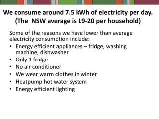 Energy consumption
