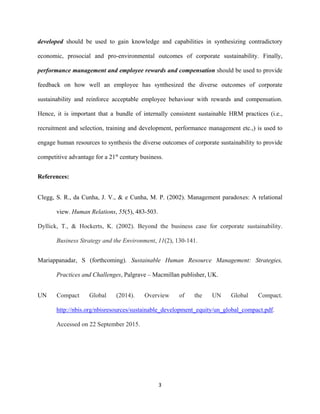 Sustainable HRM as a Partner for Corporate Sustainability Business ...
