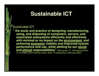 Sustainable IT   Khuloud Odeh