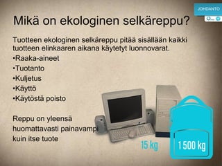 Ekologinen Selk reppu Ja Kest v El m ntapa PPT ekologinen-selk-reppu-ja-kest-v-el-m-ntapa-ppt