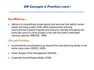Sustainable manufacturing practices towards performance improvement ...