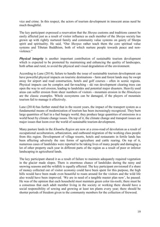 Sustainable mountain tourismin the khumbu region of nepal | PDF