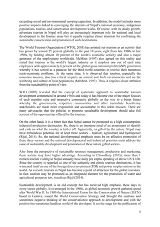 Sustainable mountain tourismin the khumbu region of nepal | PDF
