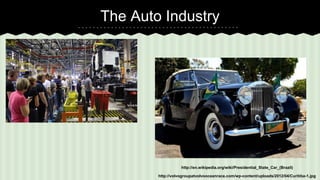 Some Disadvantages The Auto Industry 
http://en.wikipedia.org/wiki/Presidential_State_Car_(Brazil) 
http://volvogroupatvolvooceanrace.com/wp-content/uploads/2012/04/Curitiba-1.jpg 
 