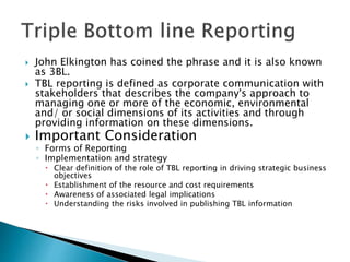 Tbl Reporting Sustainable reporting & Voluntary disclosure | PPTX