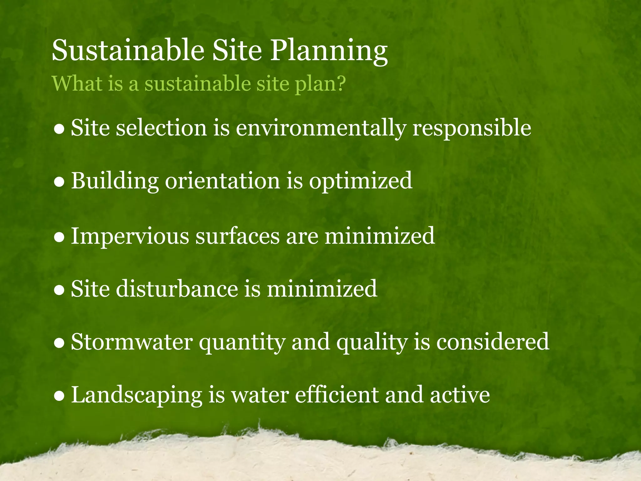 Sustainable site planning_basics | PDF