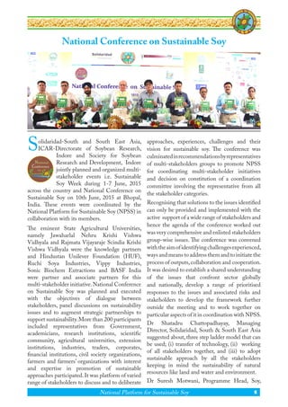 National Platform for Sustainable Soy 5
Solidaridad-South and South East Asia,
ICAR-Directorate of  Soybean Research,
Indo...