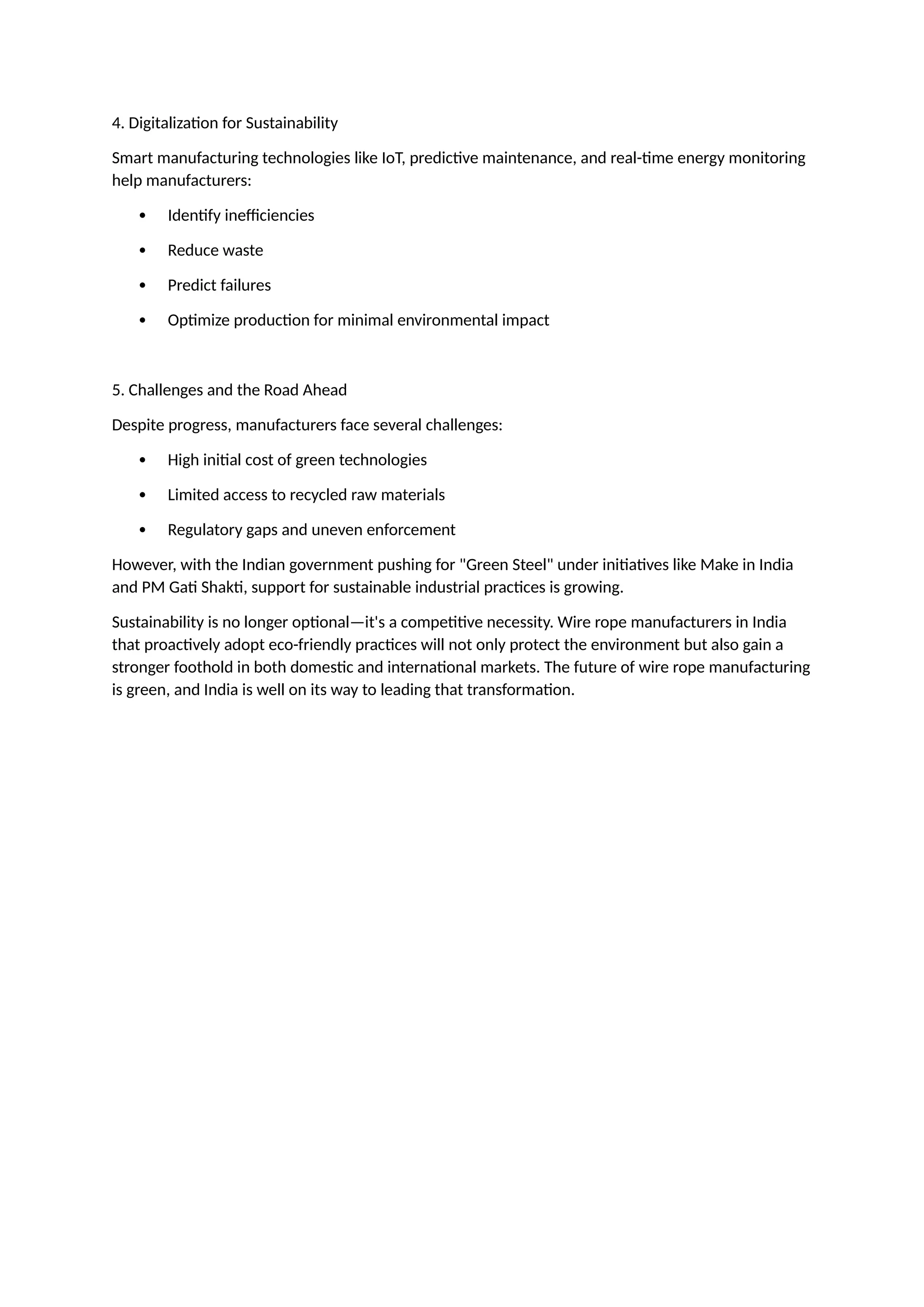 Sustainable Steel Wire Rope Manufacturing | DOCX