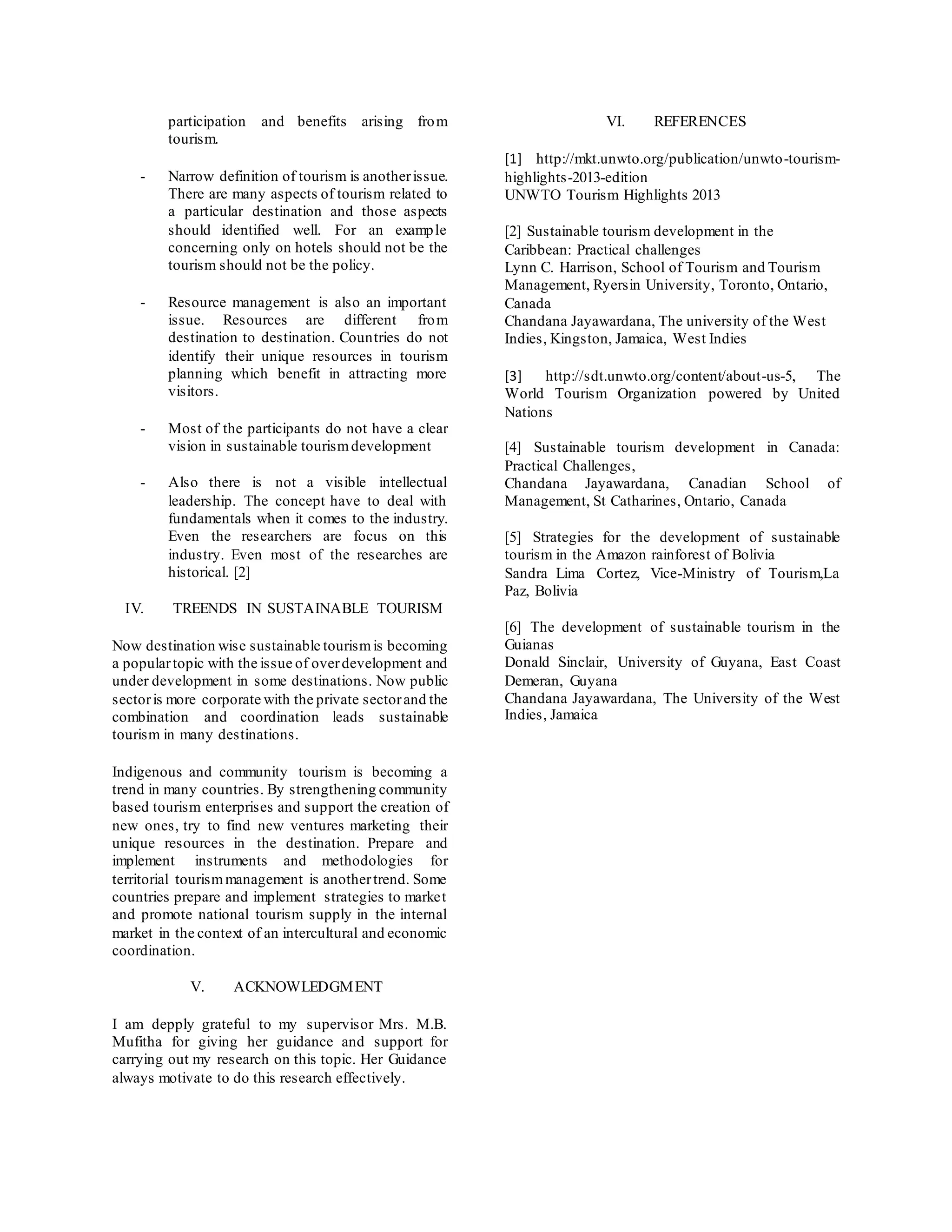 Sustainable Tourism Development | DOCX