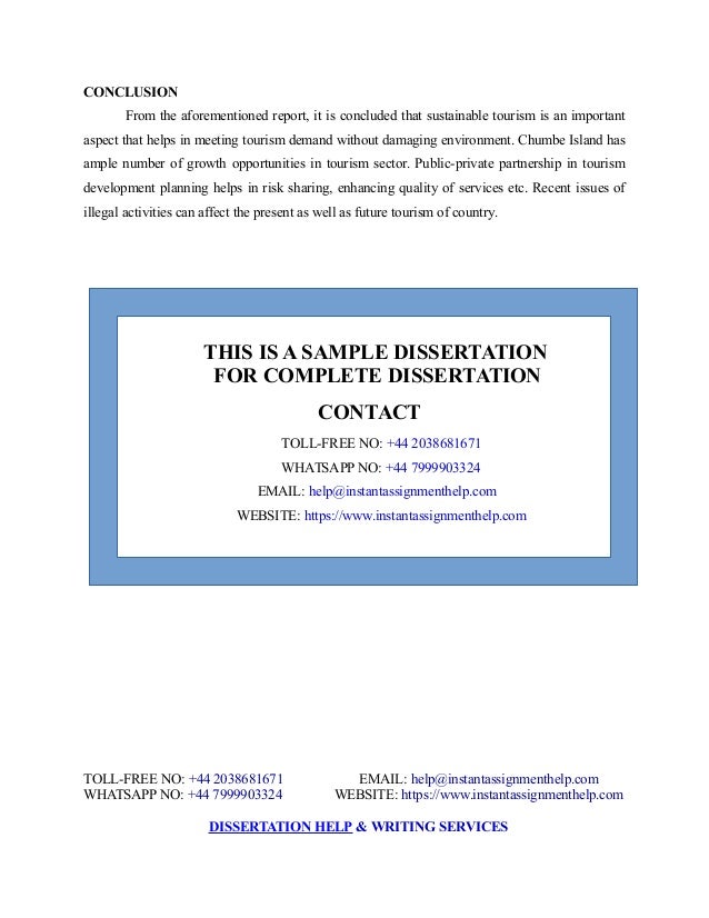 Help on dissertation tourism