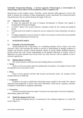 SUSTAINABLE TRANSPORATION PLANNING – A SYSTEMS APPROACH | PDF