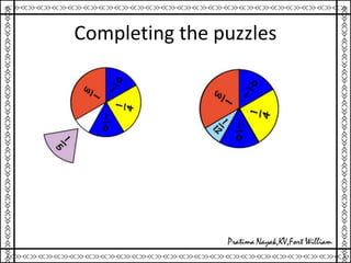 Completing the puzzles
 