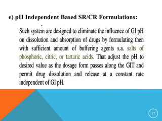 e) pH Independent Based SR/CR Formulations:
17
 