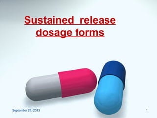 Sustained release dosage
forms

October 23, 2013

1

 