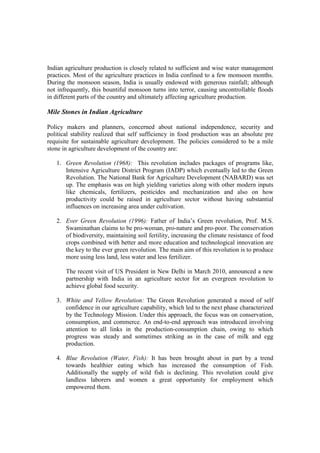 Sustainibilie development in agriculture sector in india | PDF