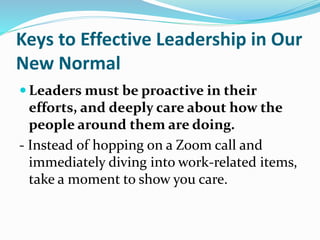Sustaining excellence through leadership in the new normal