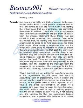 Sustaining Lean | PDF