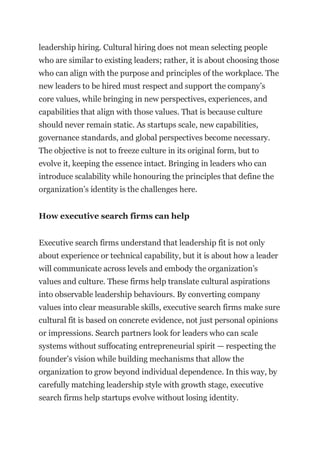 Sustaining Startup Culture Through Strategic Hiring | PDF
