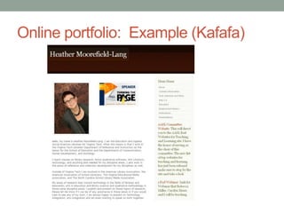 Online portfolio: Example (Kafafa)
 