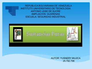 REPUBLICA BOLIVARIANA DE VENEZUELA
INSTITUTO UNIVERSITARIO DE TECNOLOGIA
ANTONIO JOSE DE SUCRE
AMPLIACION: GUARENAS
ESCUELA: SEGURIDAD INDUSTRIAL
AUTOR: YUSNERY MUJICA
25.792.798
 