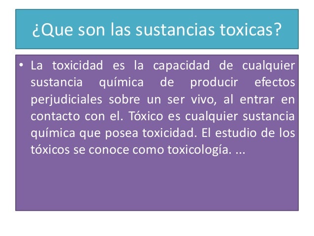 Sustancias Toxicas