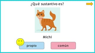 ¿Qué sustantivo es?
Michi
propio común
 