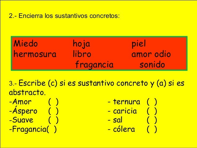Sustantivo Concreto Y Abstracto