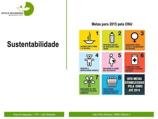 Metas para 2015 pela ONU




Sustentabilidade




 Área de Integração – 11ºH – João Mesquita   João Pedro Almeida | 19868 | Módulo 4
 