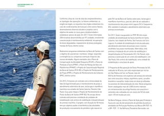 SUSTENTABILIDADE 2017
PETROBRAS 58
Conforme a fase do ciclo de vida dos empreendimentos,
as tipologias das operações, os fatores ambientais, as
exigências legais, os requisitos dos órgãos ambientais (no
caso de condicionantes de licenças), entre outros fatores,
desenvolvemos diversos estudos e projetos com o
objetivo de avaliar os riscos para a biodiversidade e
estabelecer planos de ação. Em 2017, foram informadas
208 iniciativas desenvolvidas por 47 unidades, envolvendo
caracterização e monitoramento ambiental, recuperação
de áreas degradadas, mapeamento de áreas protegidas,
manejo de fauna, dentre outras.
Realizamos programas ambientais na Bacia de Santos com
o objetivo de caracterizar, monitorar, mitigar, responder
a emergências ou compensar eventuais impactos das
nossas atividades. Alguns exemplos são o Plano de
Compensação da Atividade Pesqueira (PCAP), o Plano de
Proteção à Fauna (PPAF), o Plano de Manejo de Aves em
Plataformas (PMAVE), o Projeto de Caracterização Regional
da Bacia de Santos (PCR-BS), o Projeto de Monitoramento
de Praias (PMP), o Projeto de Monitoramento de Cetáceos
(PMC), dentre outros.
Em 2015, firmamos um contrato com a Universidade do
Vale do Itajaí (Univali) para o monitoramento de praias e
atendimento veterinário de aves, tartarugas e mamíferos
marinhos nos estados de Santa Catarina, Paraná e São
Paulo. Essa ação integra o Projeto de Monitoramento de
Praias da Bacia de Santos (PMP-BS). No escopo desse
contrato está prevista a instalação de unidades de
estabilização e de centros de reabilitação e despetrolização
de animais marinhos. O projeto, com duração de 30 meses,
tem por objetivo avaliar a interferência das atividades
de produção e escoamento de petróleo e gás natural no
polo Pré-sal da Bacia de Santos sobre aves, tartarugas e
mamíferos marinhos e, para tal, além de ser realizado o
monitoramento das praias entre Laguna (SC) e Saquarema
(RJ), também é realizado o atendimento veterinário aos
animais encontrados.
Em 2017, foram inauguradas no PMP-BS três novas
unidades de estabilização da fauna marinha em Santa
Catarina, nas cidades de Penha, São Francisco do Sul e
Laguna. A unidade de estabilização é estruturada para
atendimento veterinário de animais vivos e mortos
recolhidos nas praias monitoradas. Além delas, está
prevista a instalação de um centro de reabilitação e
despetrolização em Florianópolis (SC). No Paraná, está
prevista a construção de um centro de reabilitação e, em
São Paulo, três centros de reabilitação, uma unidade de
estabilização e uma base de apoio.
O Programa de Recuperação de Áreas Mineradas da SIX,
realizado há 40 anos, tem sido responsável por recriar,
em São Mateus do Sul, no Paraná, mais de
850 ha de florestas com espécies sob ameaça de extinção
tais como araucária, imbuia, espinheira-santa, carvalho
brasileiro e sassafrás, todas estas em áreas já utilizadas
no processo de industrialização do xisto. Nesse programa,
foram catalogadas mais de 5.000 árvores matrizes
em remanescentes da antiga floresta com araucária e
sementes são cultivadas em um viveiro da SIX de onde
saem 120 mil mudas por ano.
Na Bacia Potiguar, temos o Plano de Ação para Proteção à
Fauna em caso de derramamento de petróleo durante as
atividades de Perfuração Marítima nos Blocos BM-POT-16
e BM- POT- 17. Na Refinaria Presidente Bernardes, em
TRANSIÇÃO PARA UMA
ECONOMIA DE
BAIXO CARBONO
TRANSFORMAÇÃO
DIGITAL
PESSOAS MEIO
AMBIENTE
SOCIEDADE E
RELACIONAMENTO
 