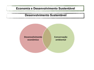 Desenvolvimento Sustentável
Economia e Desenvolvimento Sustentável
 