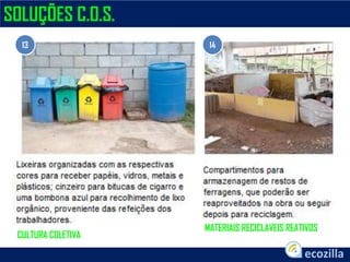 SOLUÇÕES C.O.S.
13 14
CULTURA COLETIVA
MATERIAIS RECICLAVEIS REATIVOS
 