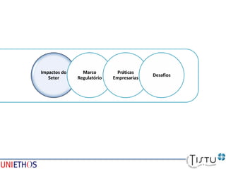 Impactos do
Setor
Marco
Regulatório
Práticas
Empresarias
Desafios
 