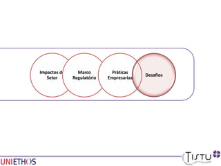 Impactos do
Setor
Marco
Regulatório
Práticas
Empresarias
Desafios
 
