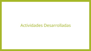 Actividades Desarrolladas
 