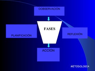 METODOLOGIA FASES OOBSERVACIÓN PLANIFICACIÓN ACCIÓN REFLEXIÓN 